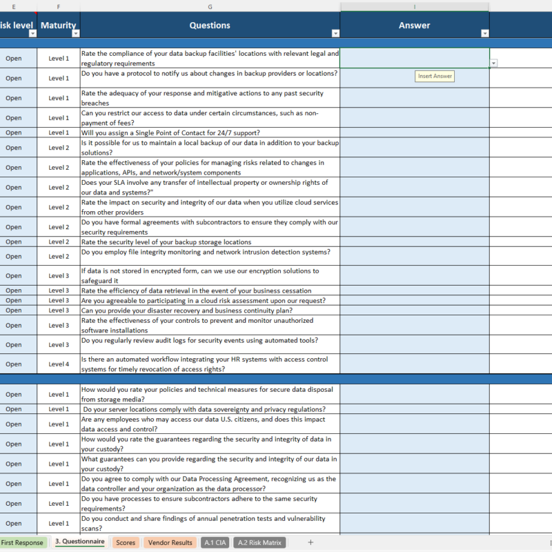 procurement supplier risk assessment template