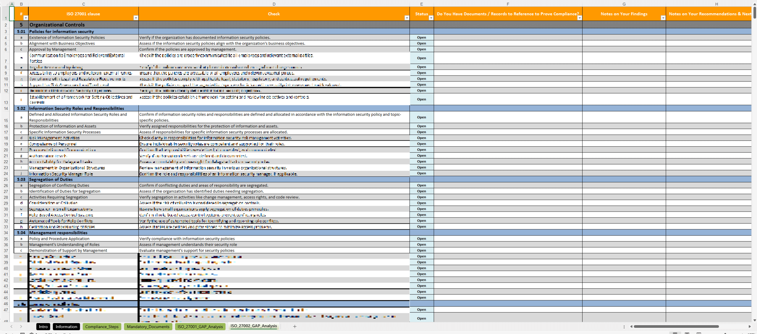 Iso 27001 Framework Excel Spreadsheet - Infoupdate.org