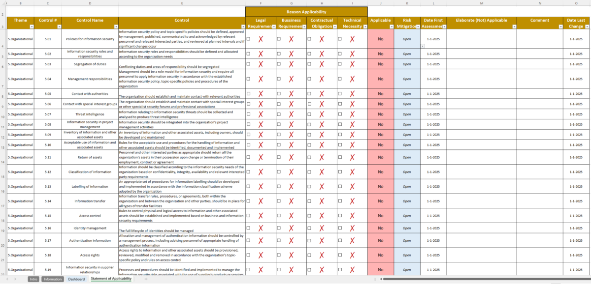 Iso 27001 2022 Soa Template