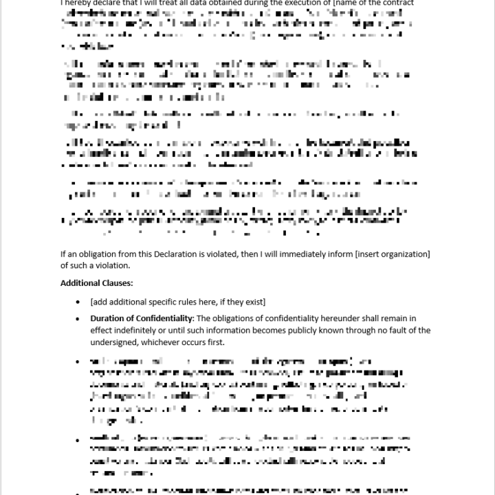 Preview ISO 27001 Confidentiality Statement Template word