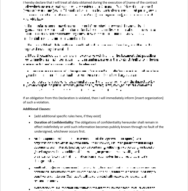 Confidentiality Statement Template