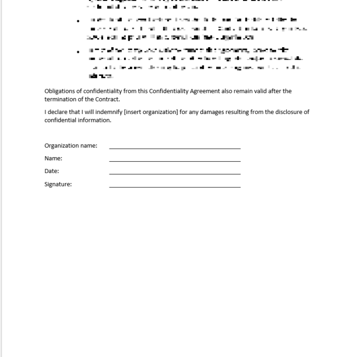 confidentiality statement template 2