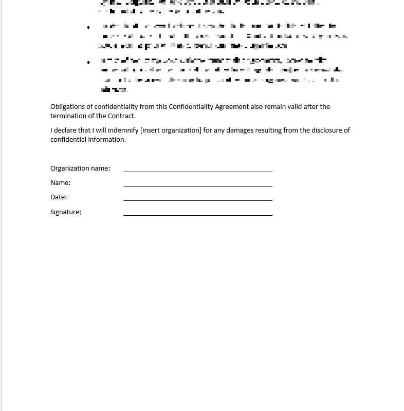 confidentiality statement template 2