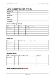 iso 27001 information classification policy template