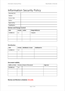 Information Security Policy Template