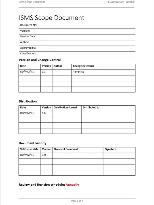 iso 27001 scope statement template