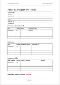 Asset Management Policy Template