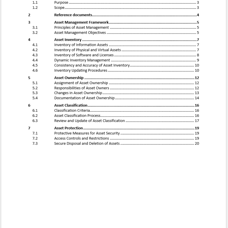 asset management policy template iso 27001
