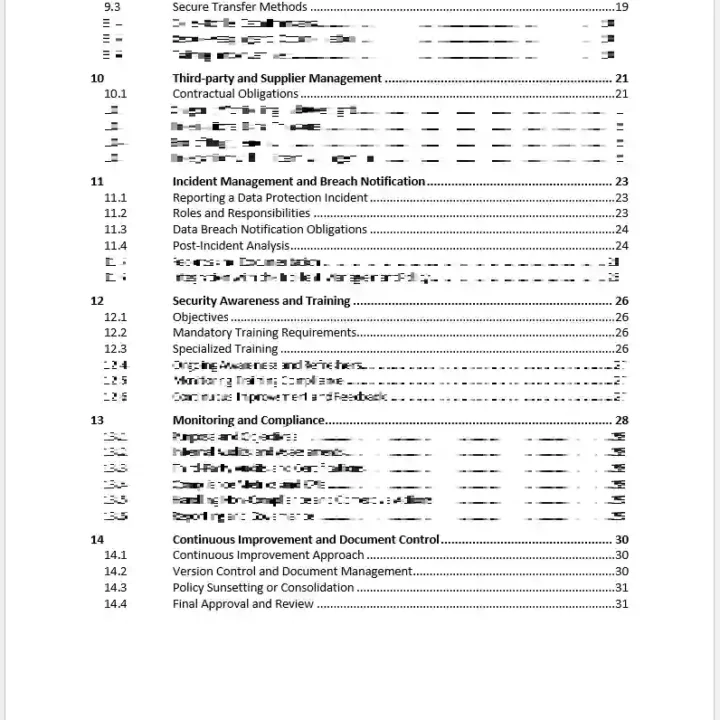 data protection policy template word