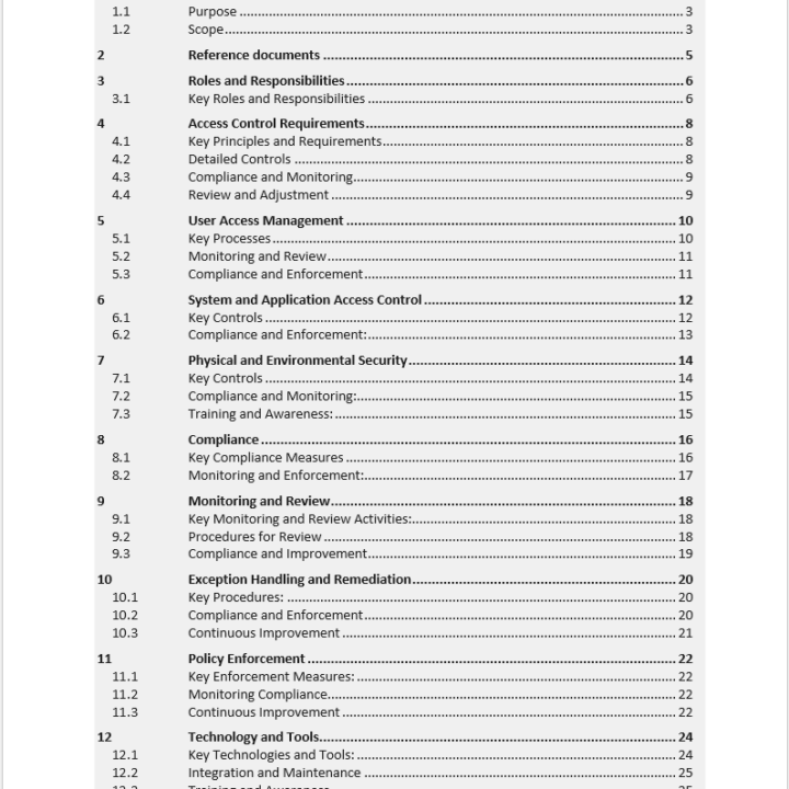 iso 27001 access control policy template