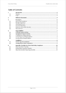 iso 27001 clean desk policy template