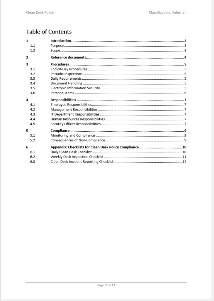 Clean Desk Policy Template | Meet ISO 27001 Requirements