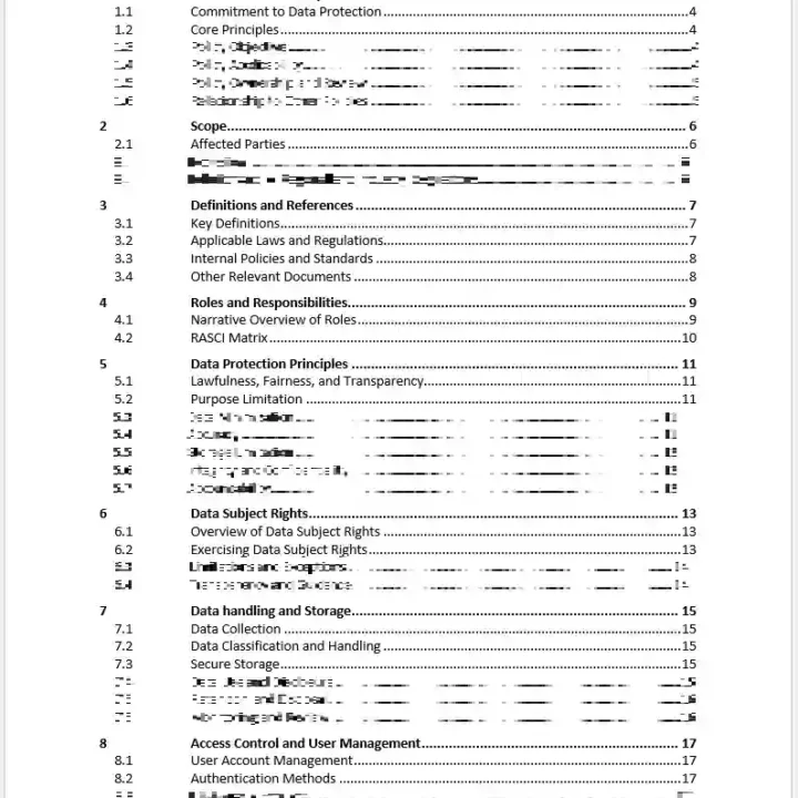 iso 27001 data protection policy template word