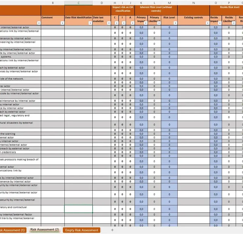 iso 27001 risk assessment template