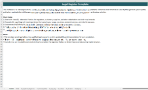 ReadMe legal register template excel