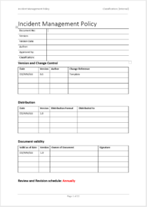 Incident Management Policy Template