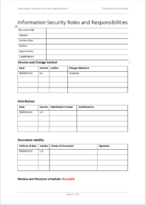 Information Security Roles And Responsibilities Template