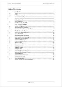 iso 27001 incident management policy template