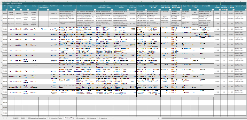 Preview/example of legal register template