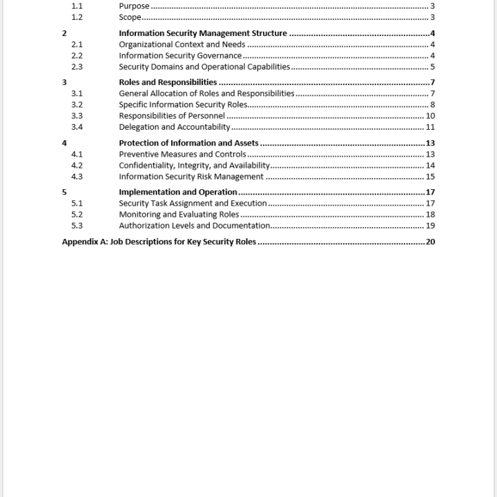 iso 27001 roles and responsibilities template