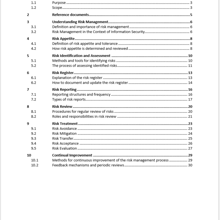 risk management policy template iso 27001