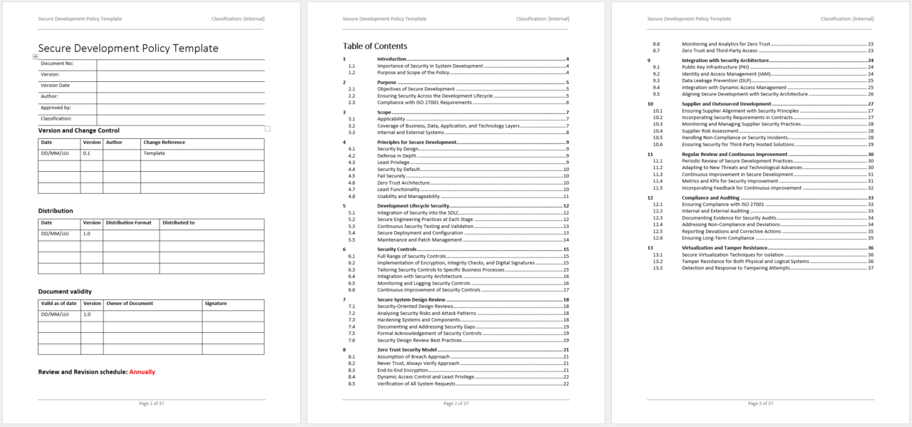 Secure Development Policy Template