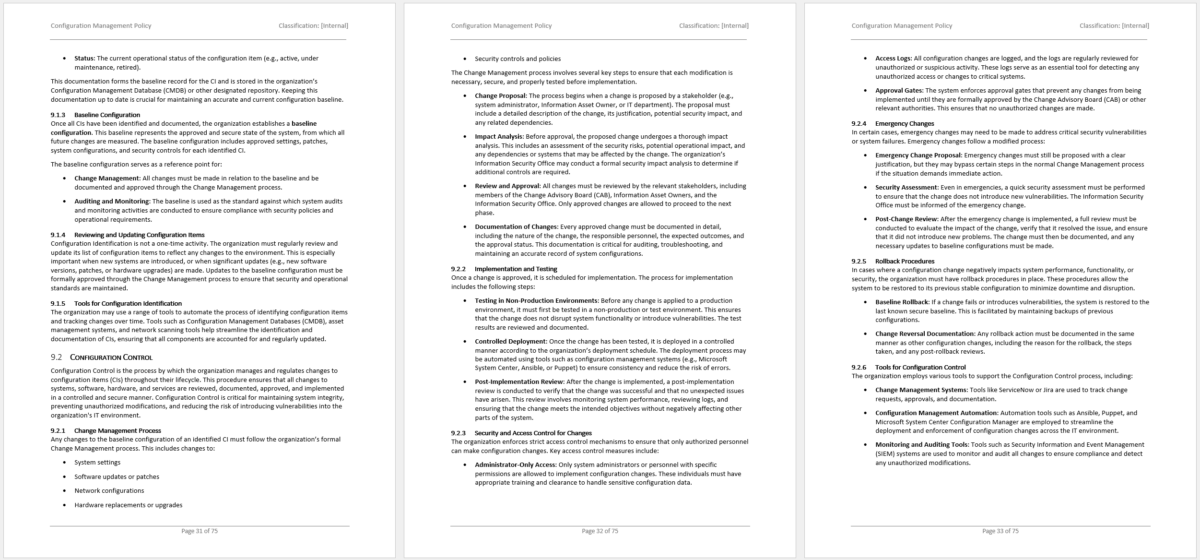 Configuration Management Policy Template | Annex A Control 8.9