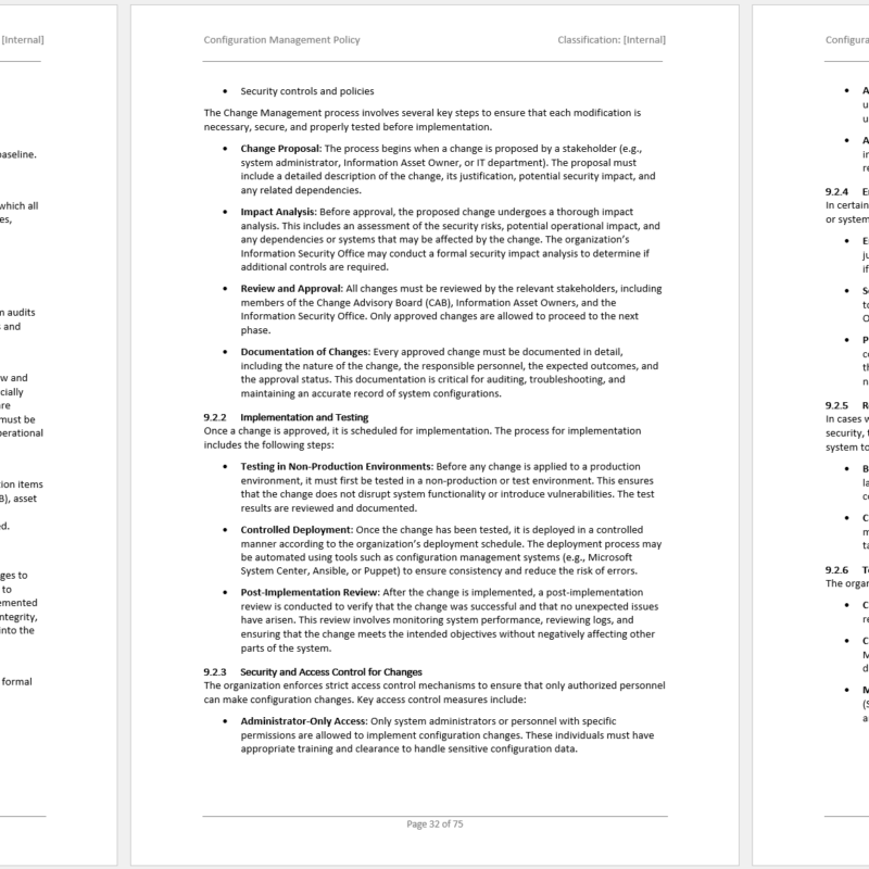 iso 27001 configuration management policy template word