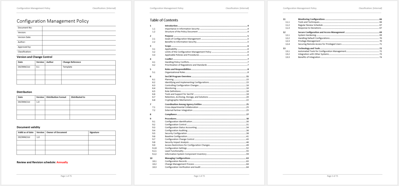 Iso 27001 Configuration Management Policy Template