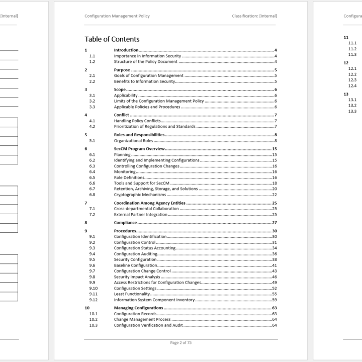 iso 27001 configuration management policy template