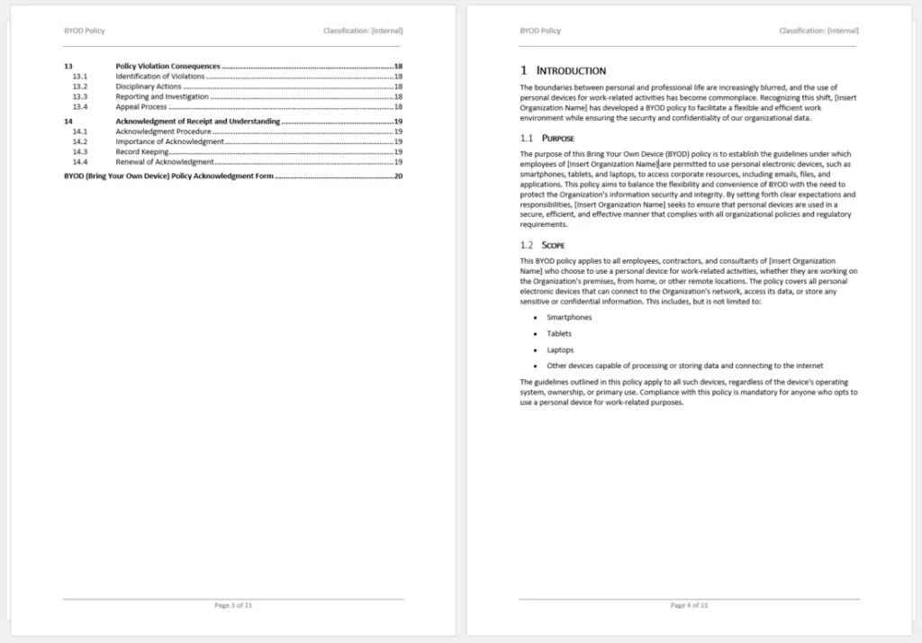 First Chapter Preview Of The Bring Your Own Device Policy Template Iso 27001.