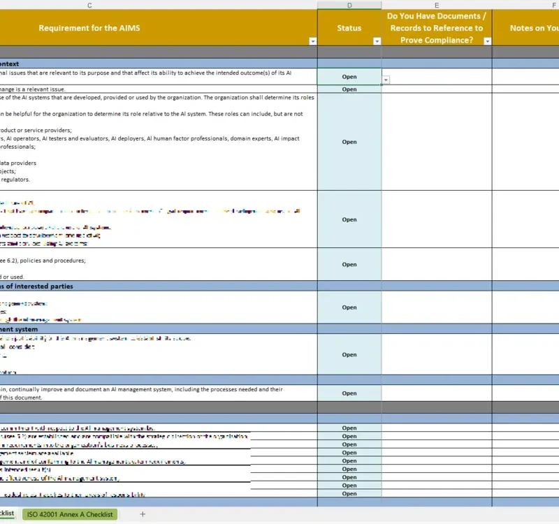 ISO 42001 Checklist