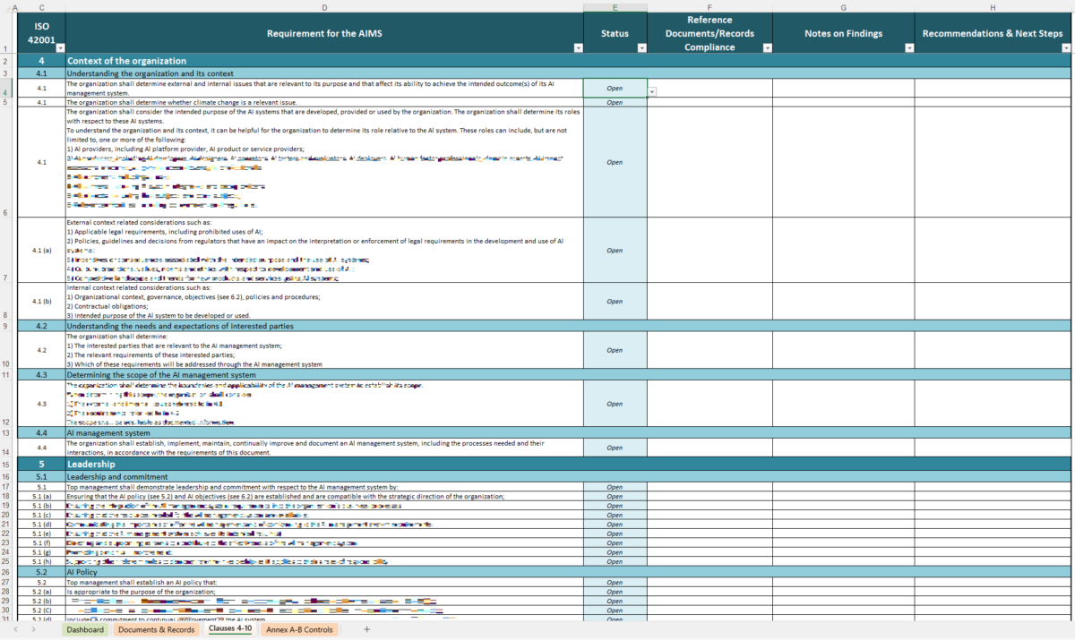 Iso 42001 Checklist