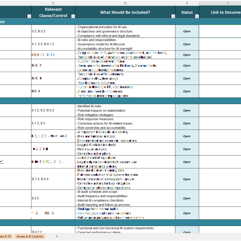 iso 42001 checklist documents