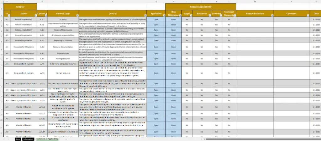 Iso 42001 Soa Template