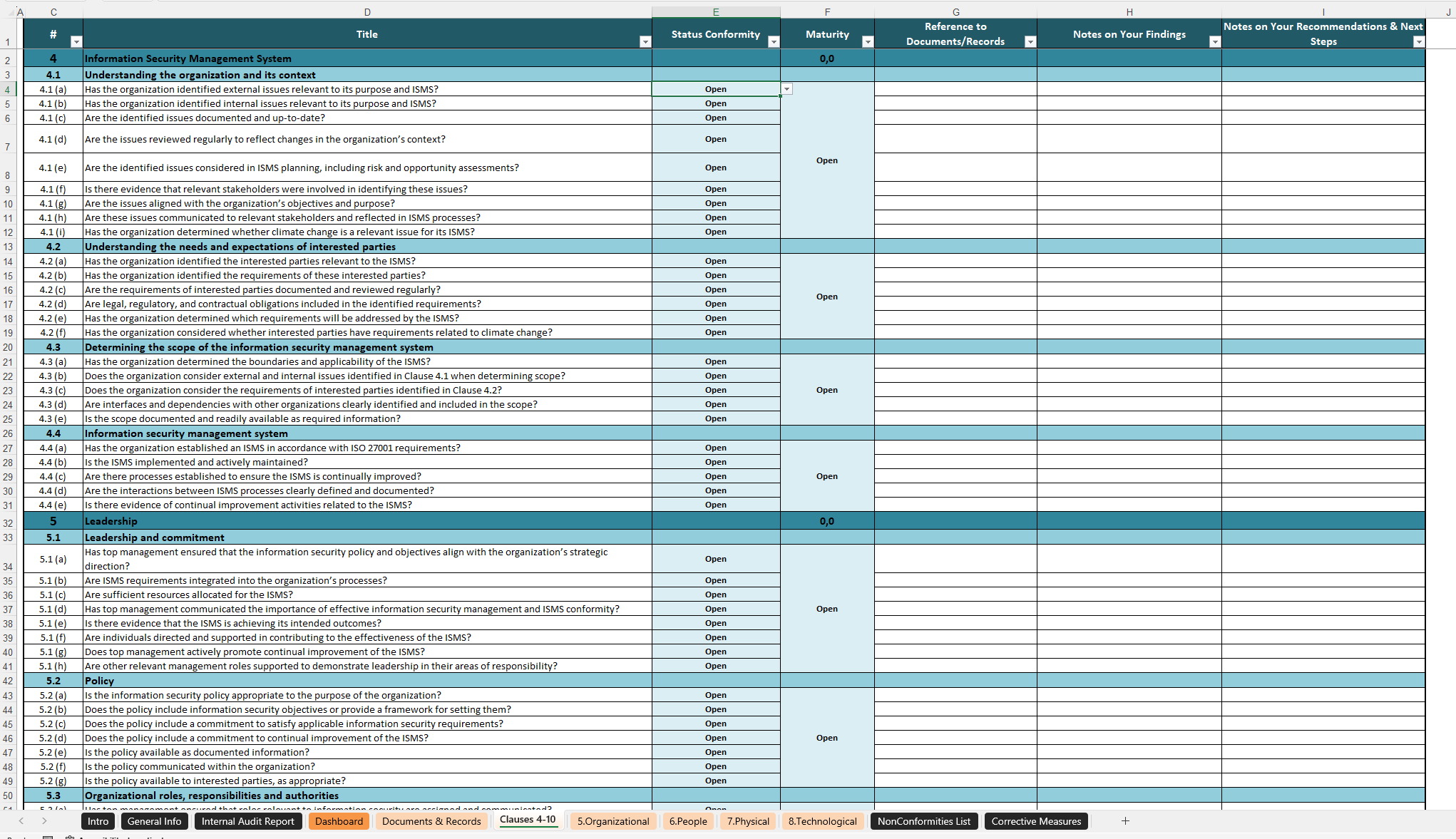 Iso 27001 Internal Audit Checklist Template 6