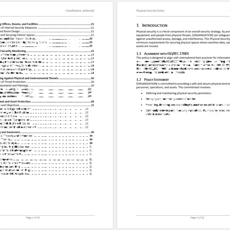 iso 27001 physical security policy template word