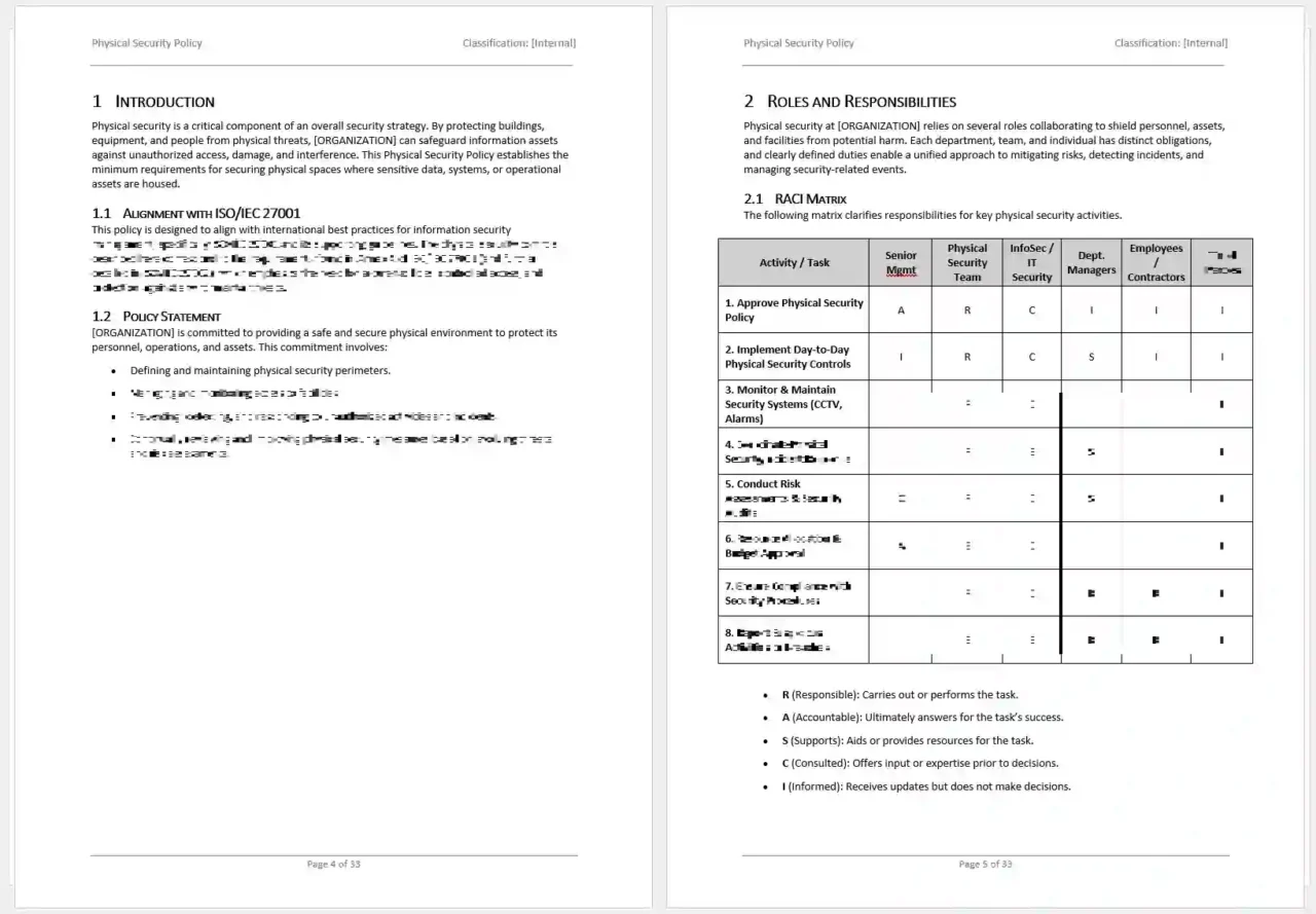 Physical Security Policy Template