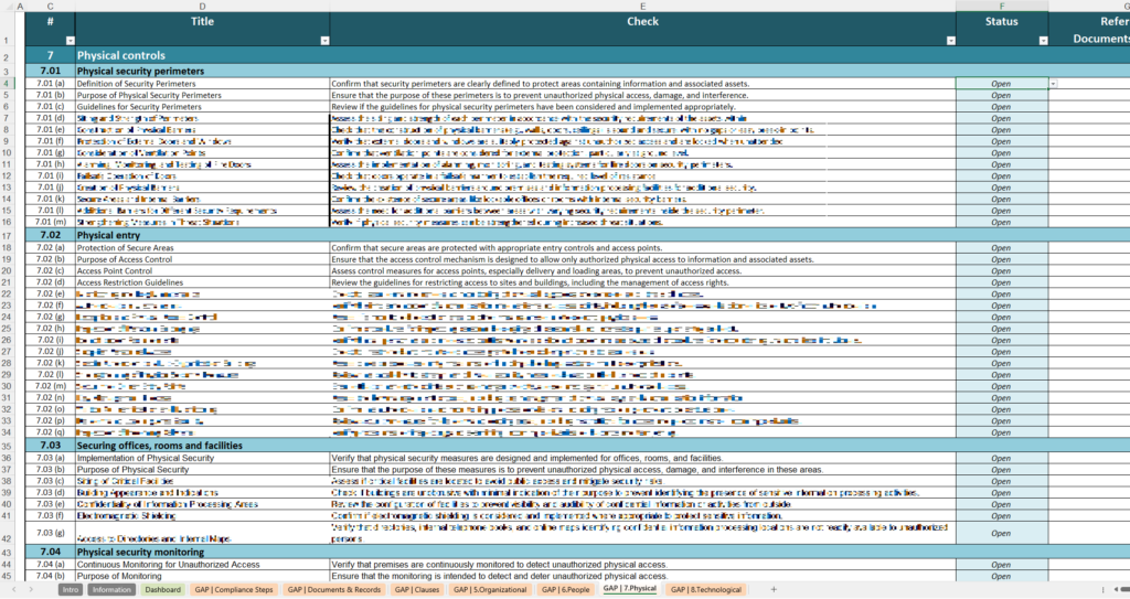 Iso 27001 Gap Analysis Checklist Excel 1