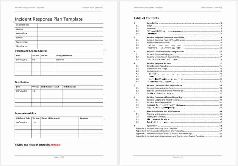 iso 27001 incident response plan template