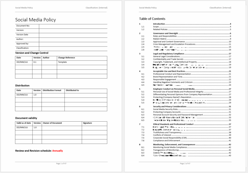 social media policy template