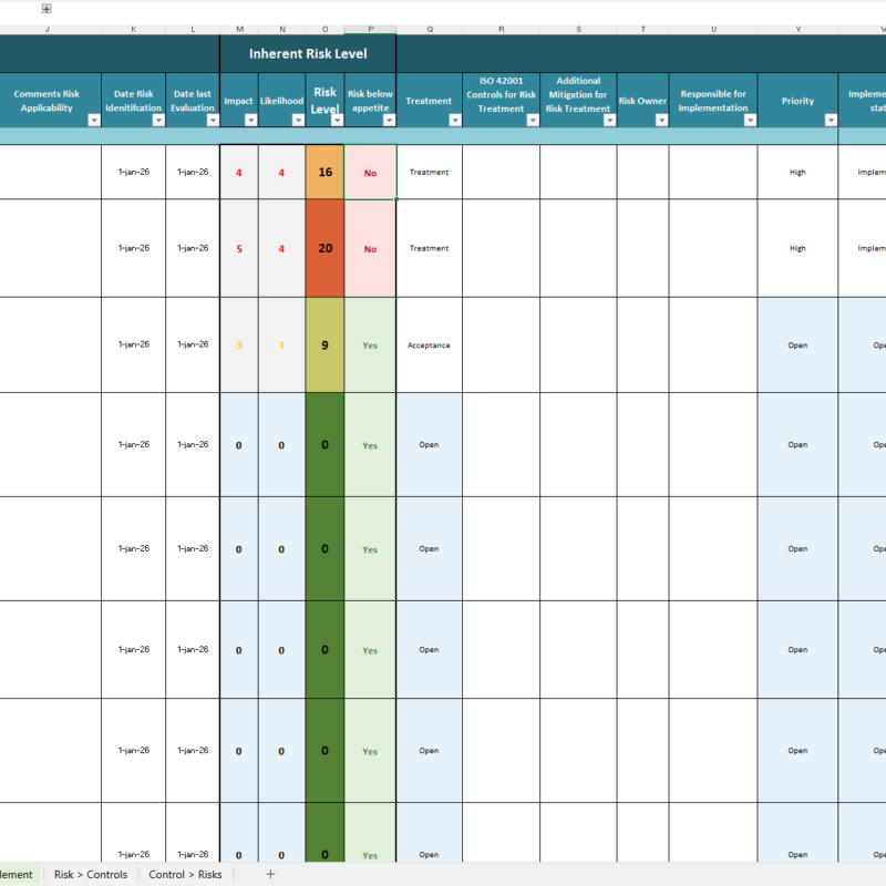 Iso 42001 Risk Assessment Template