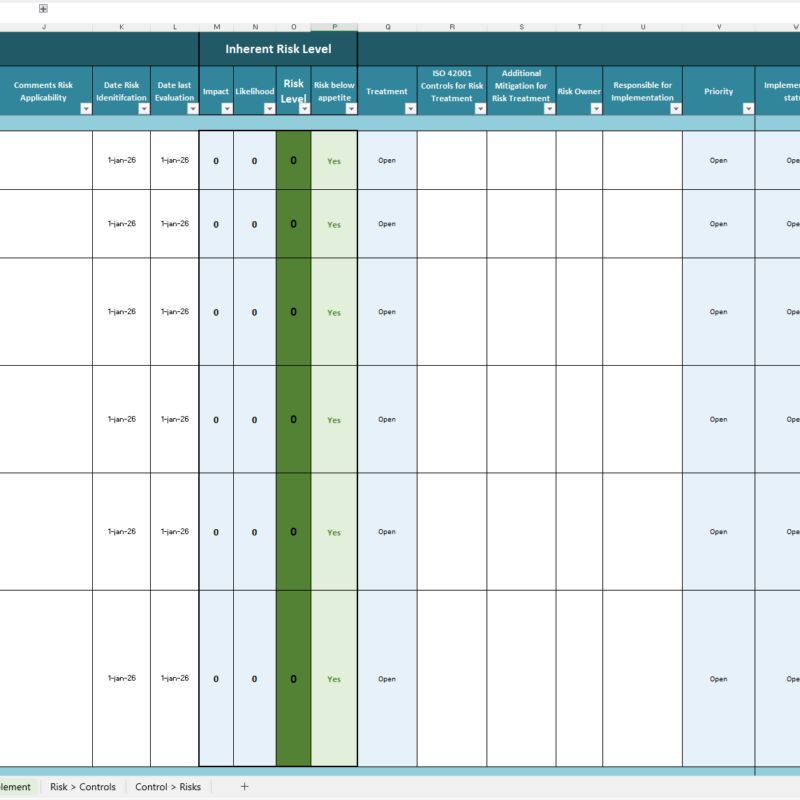 Iso 42001 Risk Assessment Template Excel