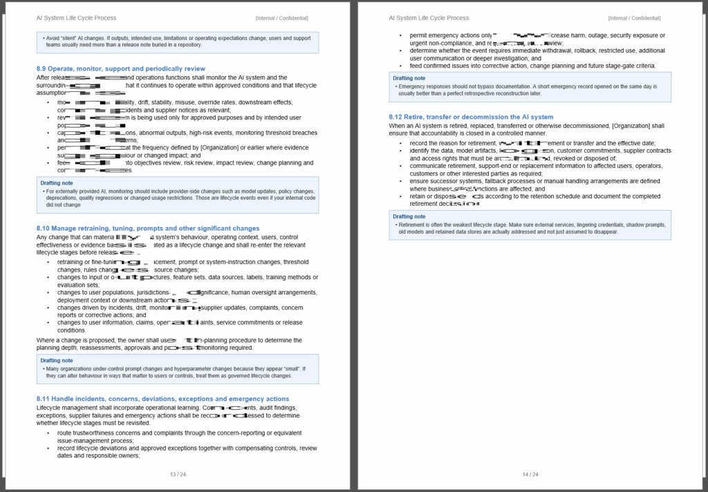 AI System Life Cycle Process Template | ISO 42001