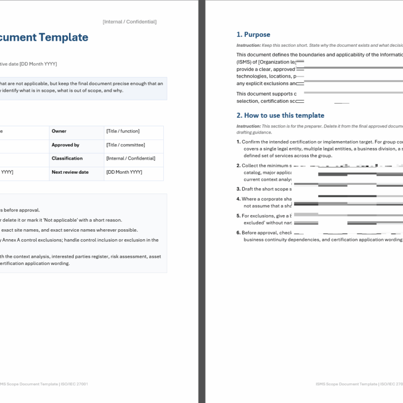 iso 27001 isms scope document template