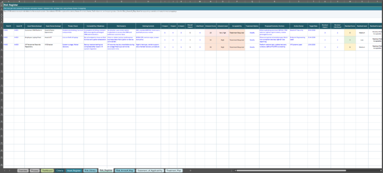 Iso 27001 Risk Assessment Template ISO 27001 Risk Assessment Template | Excel Format