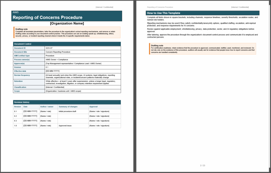 Home 7 Iso 42001 Reporting Of Concerns Procedure
